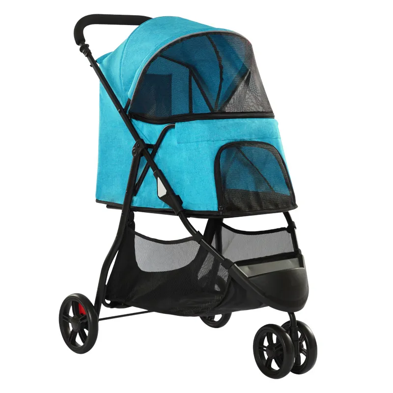 Stroller Anifeiliaid Anwes 3 Olwyn
